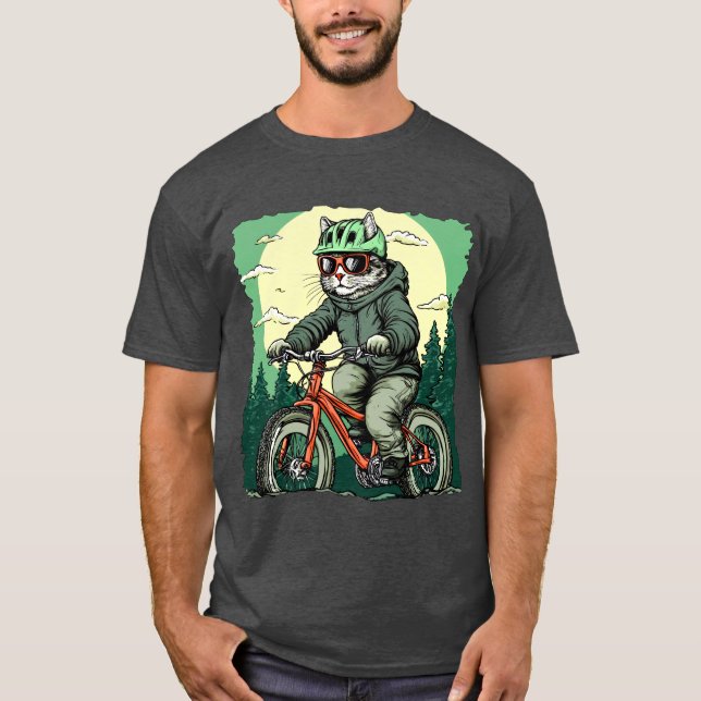 Camiseta Cat biker / Bike cat T-Shirt (Frente)