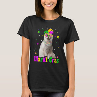 Camiseta Cat Birman Mask Mardi Gras Carnavais