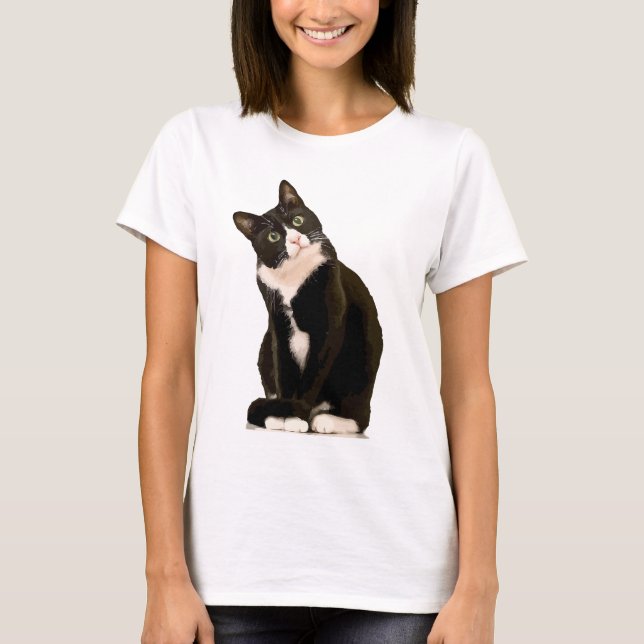 Camiseta Cat black and white (Frente)