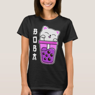 Camiseta Cat Boba Anime Bubble Tea Neko Girls Kawaii Girls