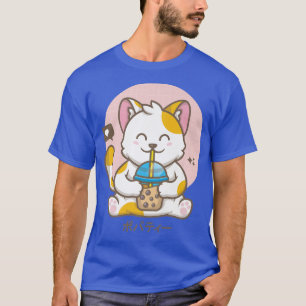 Camiseta Cat Boba Tea Anime Kawaii Neko Japonês