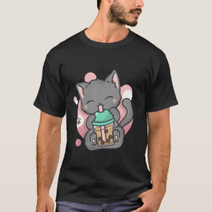 Camiseta Cat Boba Tea Bubble Tea Anime Kawaii Neko