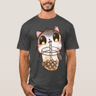 Camiseta Cat Boba Tea Bubble Tea Anime Kawaii Neko