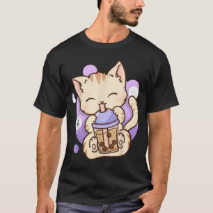 Camiseta Cat Boba Tea Bubble Tea Anime Kawaii Neko