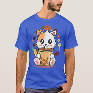 Camiseta Cat Boba Tea Bubble Tea Anime Kawaii Neko 570