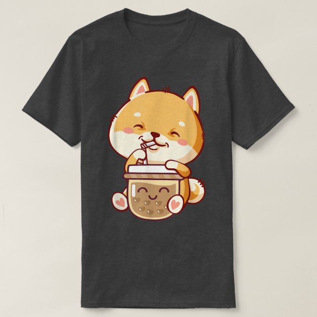Camiseta Cat Boba Tea Bubble Tea Anime Kawaii Neko 574 (Frente do Design)