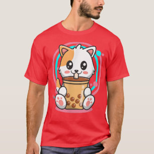 Camiseta Cat Boba Tea Bubble Tea Anime Kawaii Neko 576