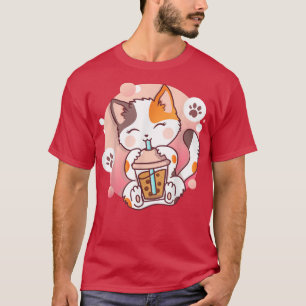 Camiseta Cat Boba Tea Bubble Tea Anime Kawaii Neko 9