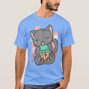 Camiseta Cat Boba Tea Bubble Tea Anime Kawaii Neko Gift Gir