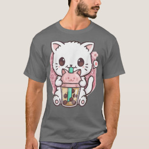 Camiseta Cat Boba Tea Bubble Tea Anime Kawaii Neko Gift Gir