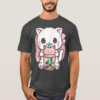Camiseta Cat Boba Tea Bubble Tea Anime Kawaii Neko Gift Gir