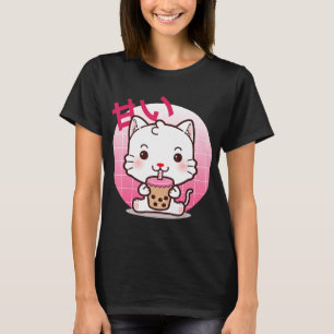 Camiseta Cat Boba Tea Bubble Tea Anime Kawaii Neko Gift Gir