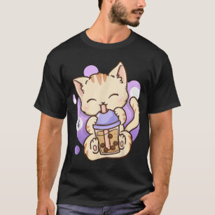 Camiseta Cat Boba Tea Bubble Tea Anime Kawaii Neko Gift Gir