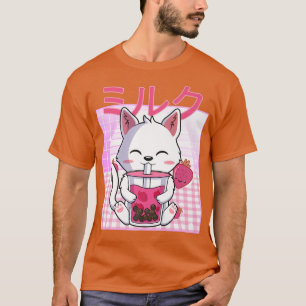 Camiseta Cat Boba Tea Bubble Tea Anime Kawaii Neko Gift Kid