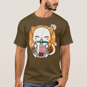 Camiseta Cat Boba Tea Bubble Tea Anime Kawaii Neko Gifts Gi