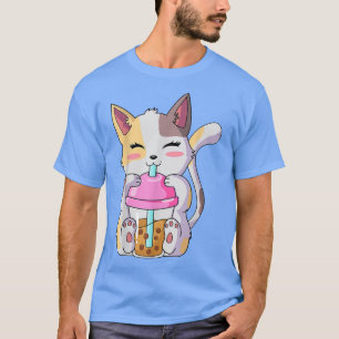 Camiseta Cat Boba Tea Bubble Tea Anime Kawaii Neko Gifts Gi