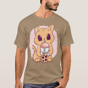 Camiseta Cat Boba Tea Bubble Tea Anime Kawaii Neko Japanese