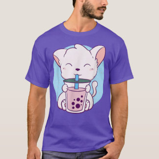 Camiseta Cat Boba Tea Bubble Tea Anime Kawaii Neko Japonês