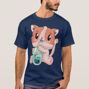 Camiseta Cat Boba Tea Bubble Tea Anime Kawaii Neko Kids Tea