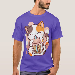 Camiseta Cat Boba Tea Bubble Tea Anime Kawaii Neko Para Gar