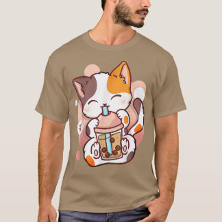 Camiseta Cat Boba Tea Bubble Tea Anime Kawaii Neko Para Gar