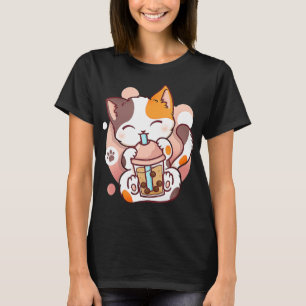 Camiseta Cat Boba Tea Bubble Tea Anime Kawaii Neko para Gar