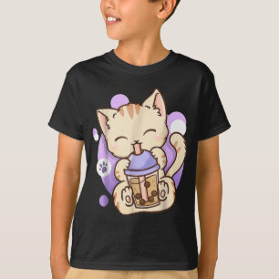 Camiseta Cat Boba Tea Bubble Tea Anime Kawaii Neko para Gar