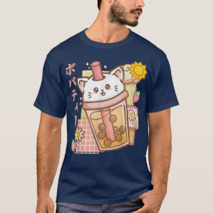Camiseta Cat Boba Tea Bubble Tea Anime Kawaii Neko Shirt Ca