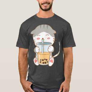 Camiseta Cat Boba Tea Bubble Tea Anime Kawaii Neko Xiaomao