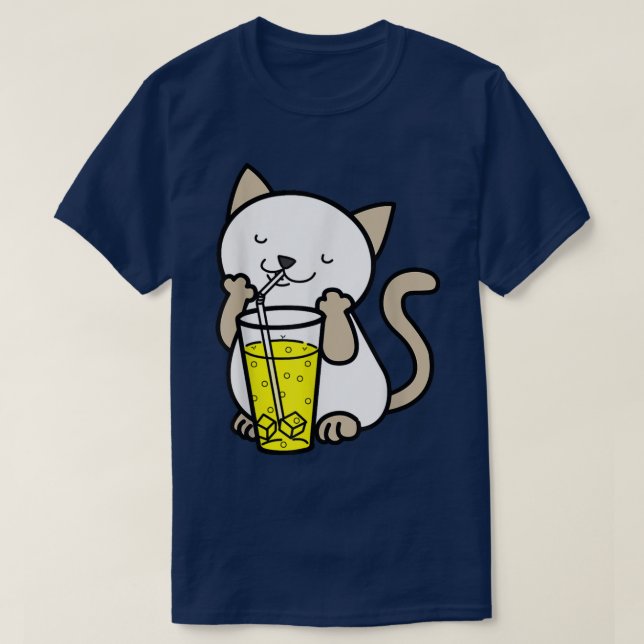 Camiseta Cat Boba Tea Bubble Tea Anime Neko Japonês (Frente do Design)