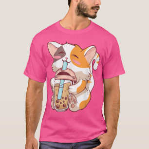 Camiseta Cat Boba Tea Bubble Tea Kawaii Anime Japonesa