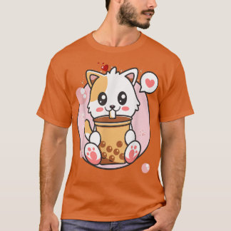 Camiseta Cat Boba Tea Bubble Tea Kawaii Anime Japonesa