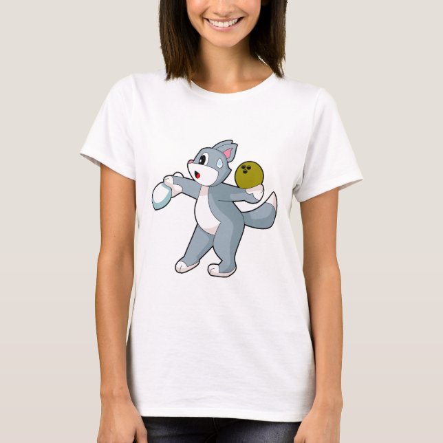 Camiseta Cat Bowling Bowling ball Bowling pin (Frente)