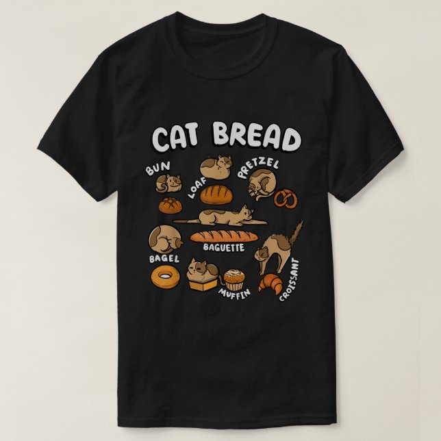 Camiseta Cat Bread Meme Cute Kitty Loaf Chart (Frente do Design)