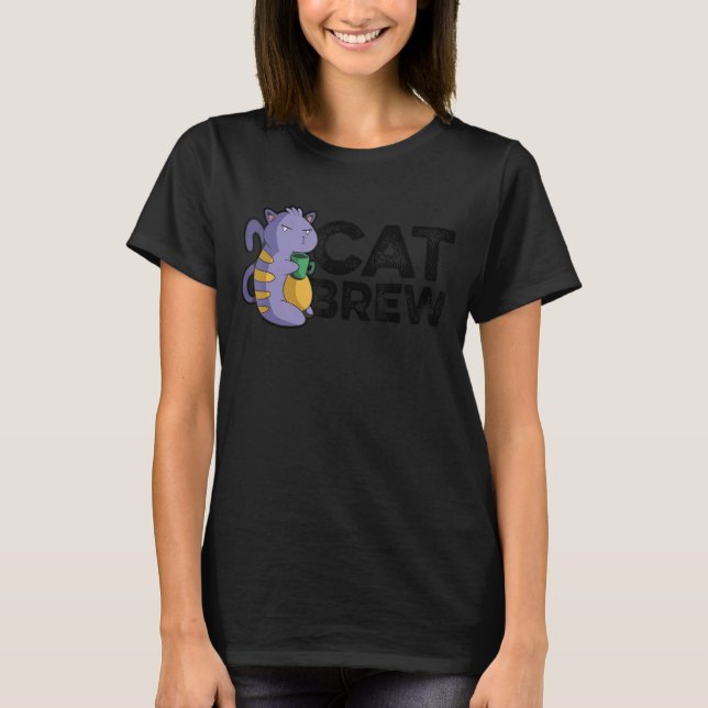 Camiseta Cat Brew Graphic Homebrewing Winemaking Cr (Frente)