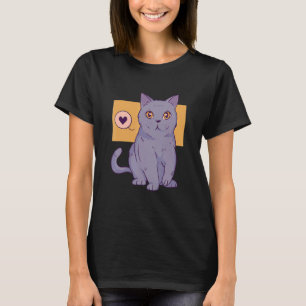 Camiseta Cat British Shorthair Pet Meow Love Heart