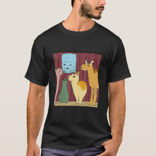 Camiseta Cat Camel e Llama Imagem Fria Rara Colorida