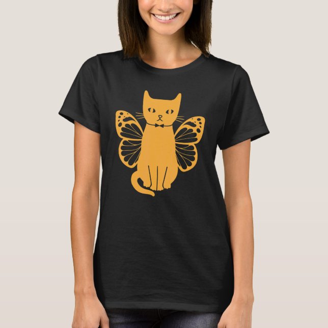 Camiseta Cat Cat Owner I Gata Com Borboletas (Frente)