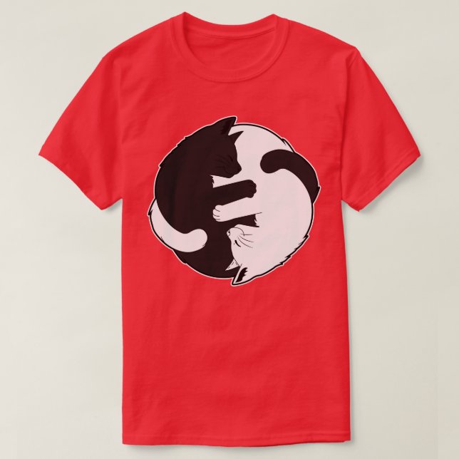 Camiseta Cat Cats Yin Yang Ying Yang Gift 10 (Frente do Design)