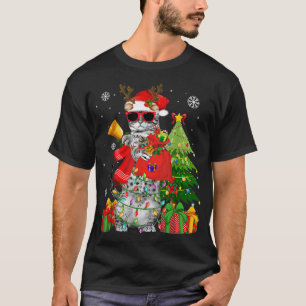 Camiseta Cat Christmas 2022 Cute Cat Santa Hat Ugly Christ