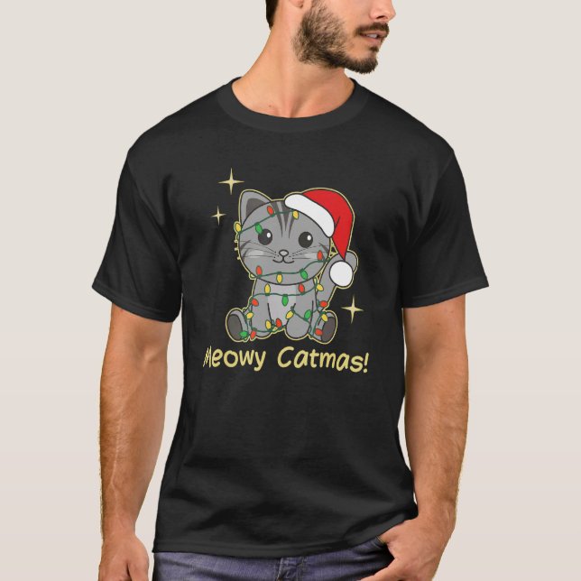 Camiseta Cat Christmas Animals Cute Cats Meowy Catmas 10 (Frente)