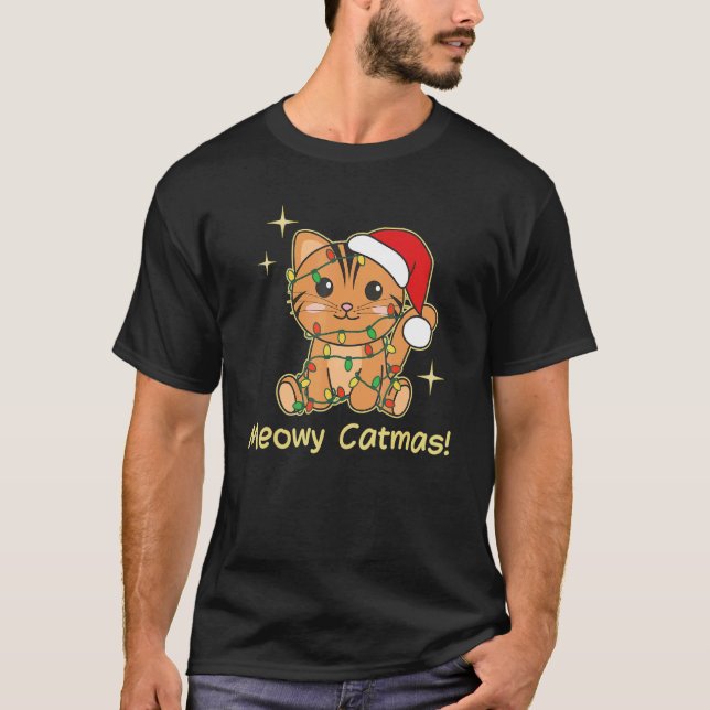 Camiseta Cat Christmas Animals Cute Cats Meowy Catmas 6 (Frente)