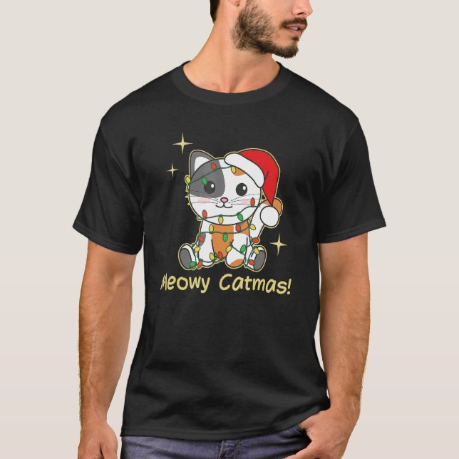 Camiseta Cat Christmas Animals Cute Cats Meowy Catmas 9 (Frente)