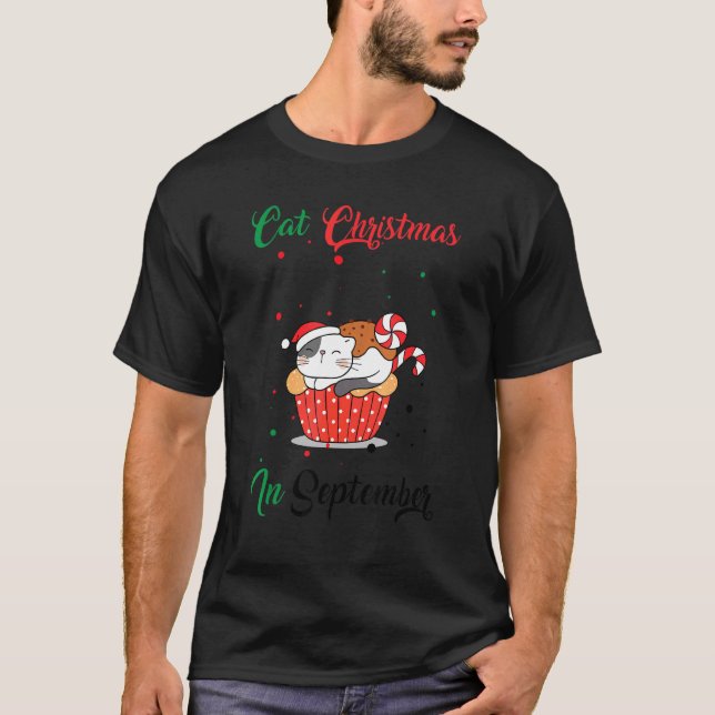 Camiseta Cat Christmas In September Xmas Kitten (Frente)