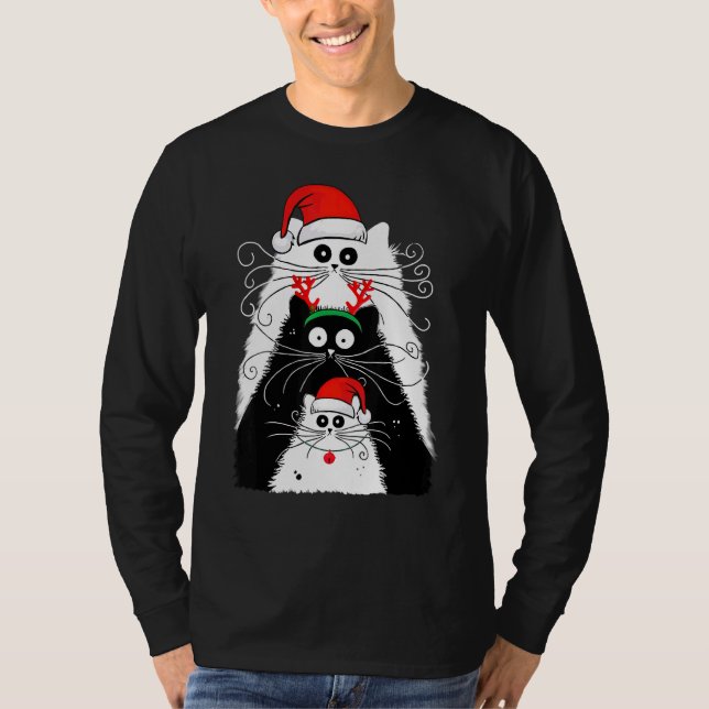 Camiseta Cat Christmas Men Women (Frente)