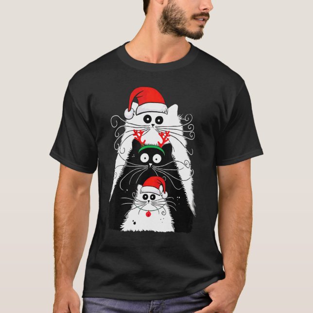 Camiseta Cat Christmas Men Women (Frente)