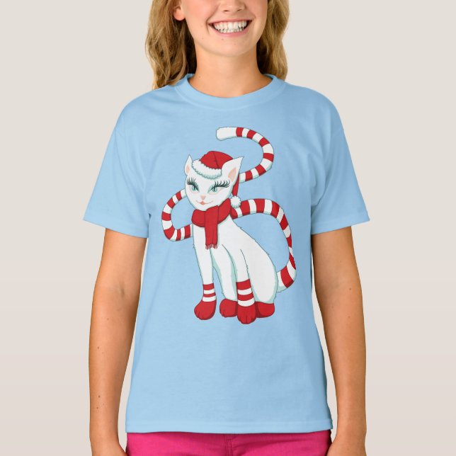Camiseta Cat Christmas Mood - Gatinho de Natal (Frente)