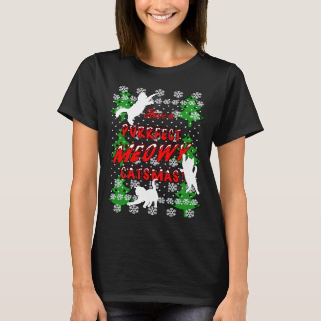 Camiseta Cat Christmas Shirt, Meowy, Cute Kittens (Frente)