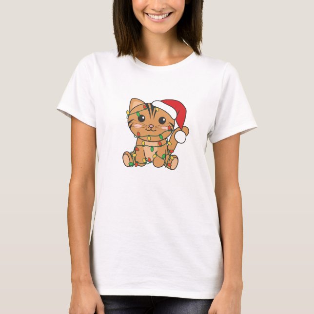 Camiseta Cat Christmas Winter Animals Cats (Frente)
