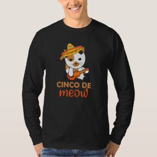 Camiseta Cat Cinco De Meow Cats Sombrero Mexicanos
